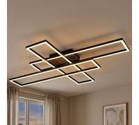Globo Lampada Da Soffitto LED Moderno Metallo Wood Look Nero 80 cm