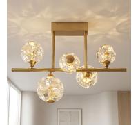 Globo Lampada Da Soffitto LED Oro In Cristallo 61 Cm L 45 Cm 230 V