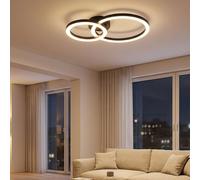 Globo Lampada Da Soffitto LED Ring Design Nera Opaca 2 Luci 2500-3000K 820lm