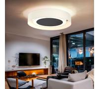 Globo Lampada Da Soffitto Moderna In Metallo E Tessuto Bianco Beige LED 60cm [EEK: Nicht bewertet]