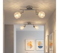 Globo Lampada Da Soffitto Regolabile Spot In Vetro Argento 25 cm [EEK: Nicht bewertet]
