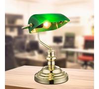 Globo Lampada da tavolo antica, ottone/verde, altezza 36 cm, metallo Globo