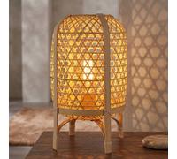 Globo Lampada Da Tavolo In Bambù Tessuto Boho LED 37cm 230V E27 [EEK: F]