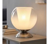 Globo Lampada Da Tavolo LED Argento Vetro Globo 1 Luce H 19 cm E27