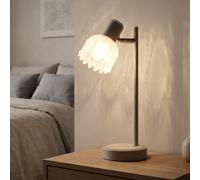 Globo Lampada Da Tavolo LED In Vetro Regolabile Con Interruttore Beige 35 cm