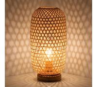 Globo Lampada Da Tavolo LED In Bambù Naturale Con Interruttore 46cm