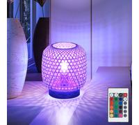 Globo Lampada Da Tavolo LED RGB Bambù Dimmerabile Con Telecomando 23,5 cm 27 cm