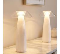 Globo Lampada Da Tavolo LED Touch Dimmer Bianca USB A Batteria 2 Pezzi [EEK: Non valutato]