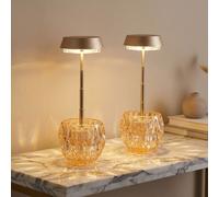 Globo Lampada Da Tavolo LED Touch Dimmer Champagner 2 Pezzi, Warmweiß