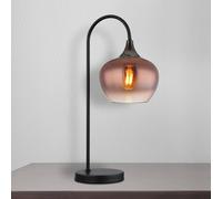 Globo Lampada da tavolo Maxy, rame/nero, vetro, altezza 54 cm, E27 Globo