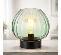 Globo Lampada Da Tavolo LED Verde In Vetro Vintage/Retro, H 23,5 cm E27
