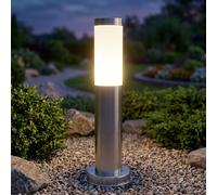 Globo Lampada Da Terra LED In Acciaio Inox Esterno IP44 45 Cm Silber E27