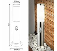 Globo Lampada Esterna Da Parete E Piantana Con Sensore, Acciaio Inox, IP44, 230V