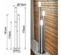 Globo Lampada Esterna Da Parete E Piantana Con Sensore, Acciaio Inox, IP44, 230V