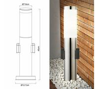 Globo Lampada Esterna Da Parete E Piantana Con Sensore, Acciaio Inox, IP44, 230V