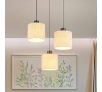 Globo Lampada LED a sospensione a 3 luci Thea, Ø 49 cm, crema/nero opaco Globo