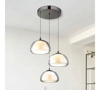Globo Lampada LED a sospensione Avila, grigio fumo/nero, vetro, CCT, dimmerabile Globo