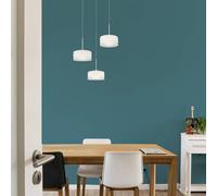 Globo Lampada LED a sospensione Belinda, Ø 40 cm, bianca, a 3 luci, vetro Globo