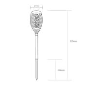 Globo Lampada LED con picchetto 33535-2, torcia, nero, set da 2 Globo