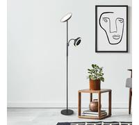 Globo Lampada LED da pavimento Davyd, nera, 178 cm, lampada da lettura, ventilatore Globo