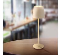 Globo Lampada LED da tavolo a batteria Vannie, color sabbia, altezza 36 cm, IP44 Globo