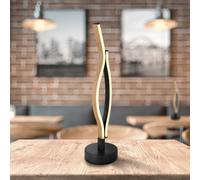 Globo Lampada LED da tavolo Geronimo, altezza 47 cm, nero/effetto legno Globo