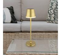 Globo Lampada LED solare in metallo, color oro, altezza 41 cm, IP44 Globo