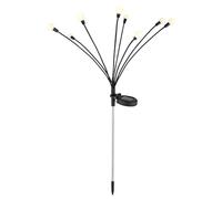 GLOBO Lampada solare a LED per esterni, con picchetto, 8 luci, mobile, opale nero, bianco caldo, lunghezza 20 x 70 cm