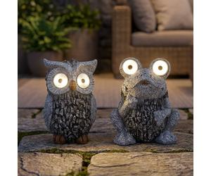 Globo Lampada Solare Da Esterno Frosch Eule Figura LED 2x Steinoptik [EEK: Non valutato]