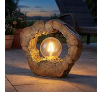 Globo Lampada Solare Da Esterno in Legno Marrone 1x LED IP20 2500-3000K
