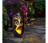 Globo Lampada Solare Da Giardino Decorativa Per Esterni LED Nera Ambra H 30 cm