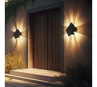 Globo Lampada Solare Da Parete Lampione LED Da Esterno Akku Nero IP54, 13,1 Cm