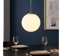 Globo Lampada Sospensione a Sfera Opal Nickel LED 180 cm E27, IP20