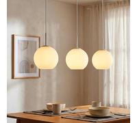 Globo Lampada Sospensione LED 3 Luci Bianco Vetro Globo A-G 2500-3000K