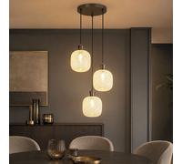 Globo Lampada Sospensione LED 3 Luci Nero 120 cm 30 cm