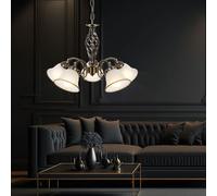 Globo Lampadario a Sospensione 5 Luci In Vetro Altmessing Ø60 cm [EEK: Non valutato]