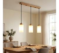 Globo Lampadario a Sospensione LED 3 Luci Marrone 120 cm Camera da Letto