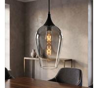 Globo Lampadario a Sospensione LED Per Tavolo Da Pranzo Vetro Cromato H 120 cm