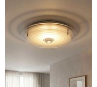 Plafoniera a LED, lampada da soffitto, lampada da soggiorno, effetto cristallo, cromo, vetro, H 11 cm