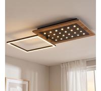 Globo Lampadario Design Moderno LED Memory Regolabile Legno 63,5cm