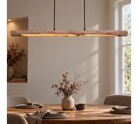 Globo Lampadario LED in Legno Pendente Marrone Dimmerabile 3 Livelli 230V