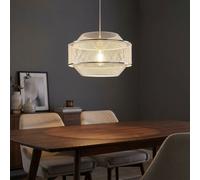 Globo Lampada a Sospensione LED Moderna Griglia Argento Bianco Ø 45 cm