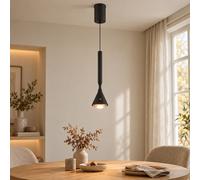 Globo Lampadario LED Pendellampe CCT Touch Dimmabile Nero Opaco 210 cm