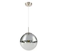 GLOBO Lampadario VARUS nichel opaco, vetro trasparente cromato