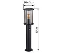 Globo Lampione Gracey, nero, con sensore, 60 cm, IP54, E27 Globo
