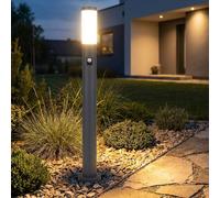 Globo Lampione LED da Esterno con Sensore Movimento, Opal Antracite Acciaio IP44