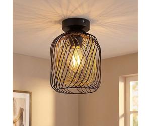 Globo LED Deckenlampe Deckenleuchte E27 Metallo Schwarz Oro 24,5 cm Wohnzimmer