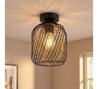 Globo LED Deckenlampe Deckenleuchte E27 Metallo Schwarz Oro 24,5 cm Wohnzimmer