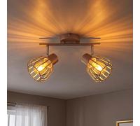 Plafoniera a LED, faretto da soffitto per studio, orientabile, metallo marrone, H 12,5 cm