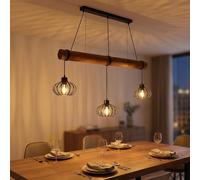 Globo LED Hängeleuchte Pendelleuchte 3 Luci Camera Esszimmer Nera L 100cm